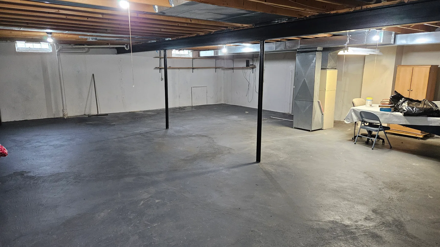 Basement after material removal and cleanup